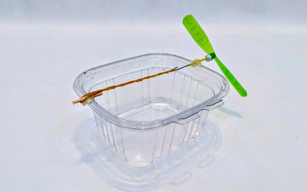 Rubber band powered fan boat